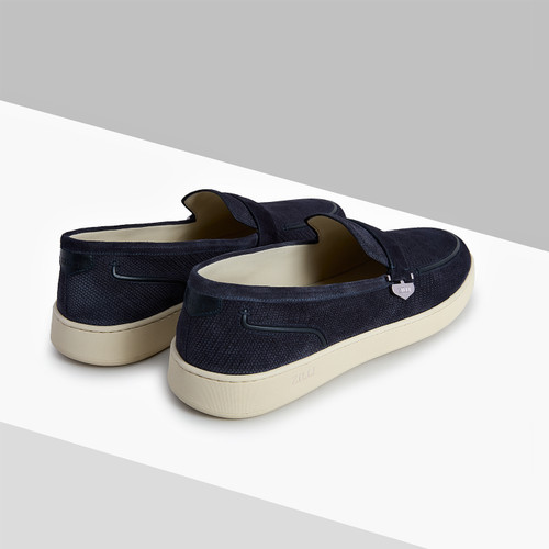 Dark navy Slip-On, honeycomb print