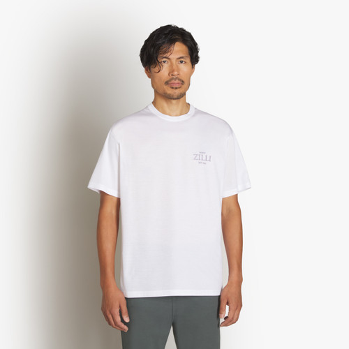 White T-shirt, round neck, “Fantasy” patch on back