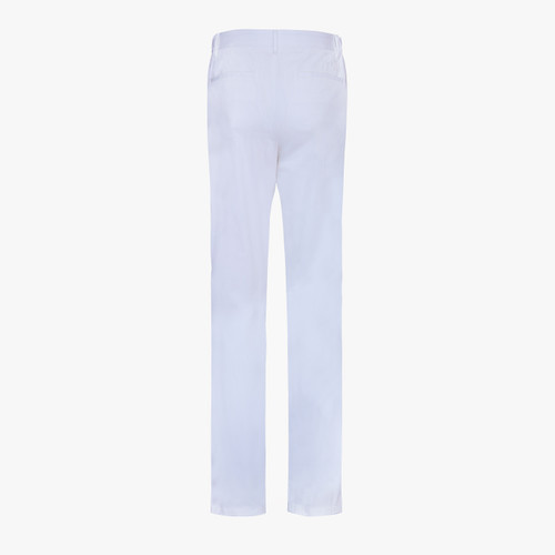 Pantalon blanc uni, ceinture semi-élastique 