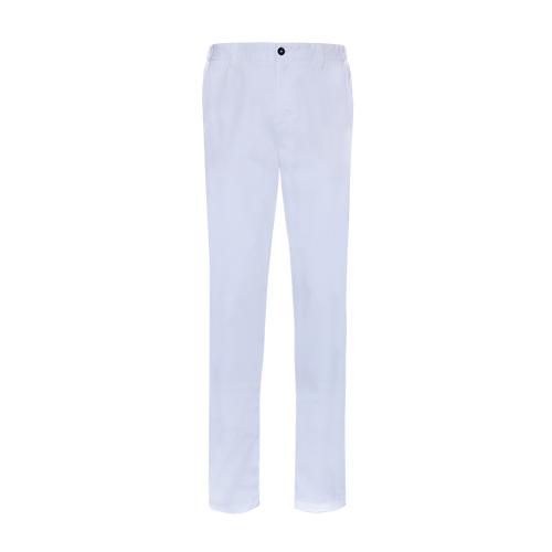 Pantalon blanc uni, ceinture semi-élastique 
