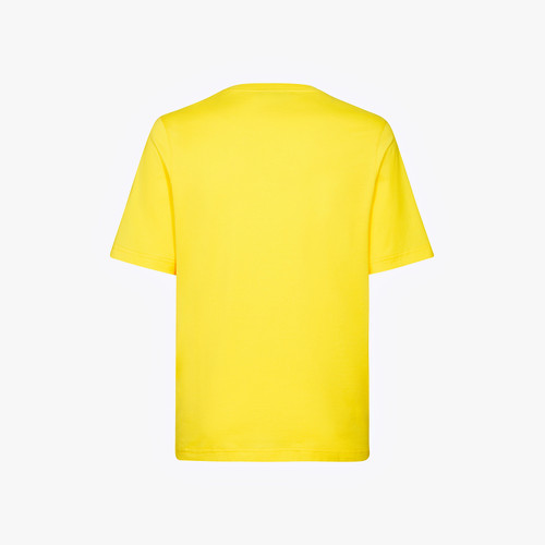 Canary yellow plain round neck T-shirt with “Lion Griffon” embroidery Canary yellow plain round neck T-shirt with “Lion Griffon” embroidery