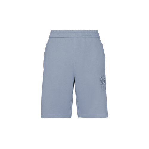 Pale blue onyx jogging shorts, "ZILLI Crest" embroidery
