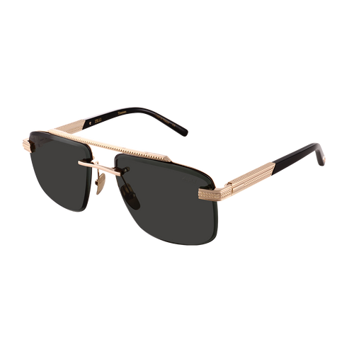 Black and shiny gold "Ross” sunglasses, brown gradient lenses Black and shiny gold "Ross” sunglasses, brown gradient lenses