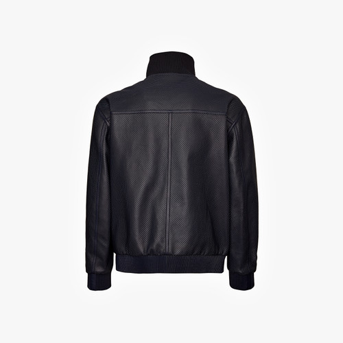  Navy blue and light grey Rycar jacket, "Small square perforation"