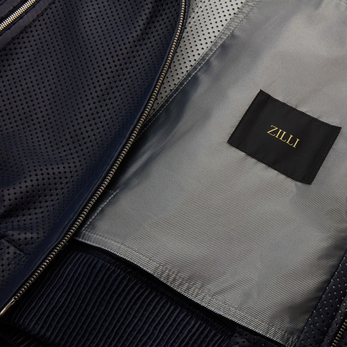  Navy blue and light grey Rycar jacket, "Small square perforation"