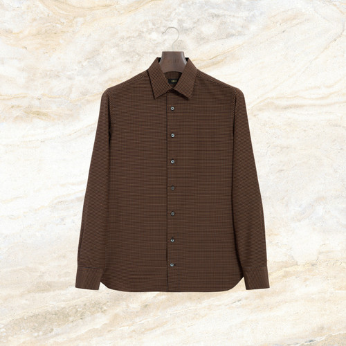 Whiskey small checkered casual shirt