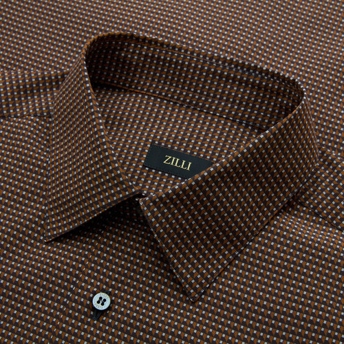 Whiskey small checkered casual shirt