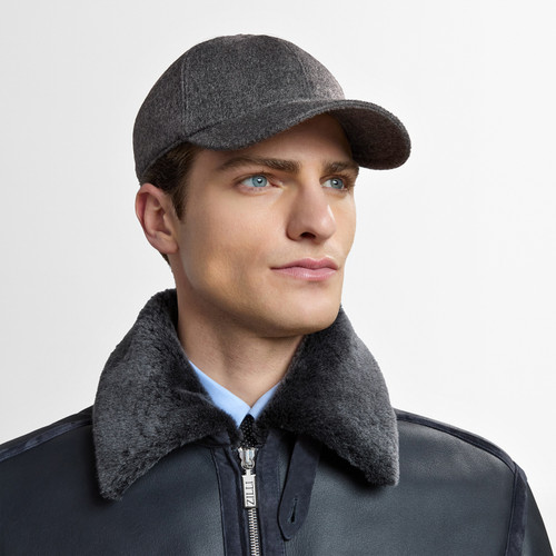 Charcoal gray "Leather Patch" baseball cap