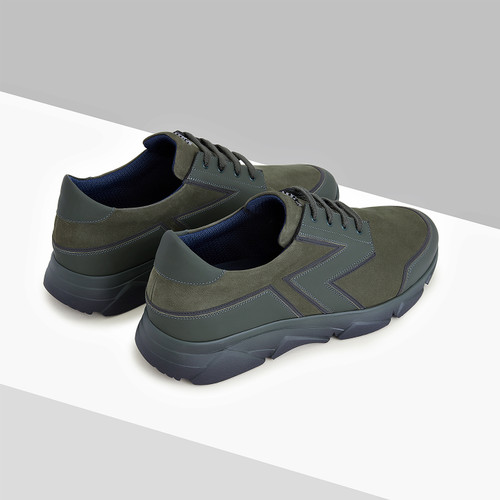 Dark sage “Geometric Runner” sneakers