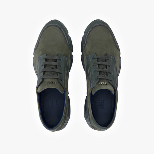 Dark sage “Geometric Runner” sneakers