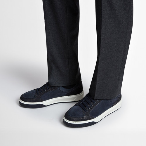 Dark navy “Roll Bagged Seam” sneakers