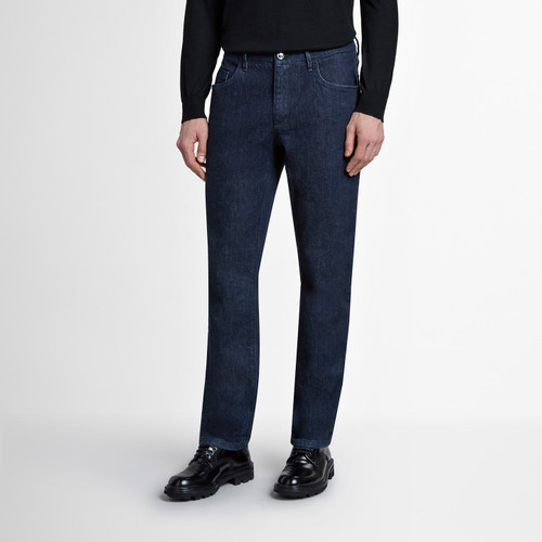 Dark navy blue “ZILLI LETTERING” jeans
