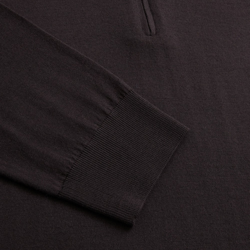 Chocolate “Lion Piquet” zipped polo shirt