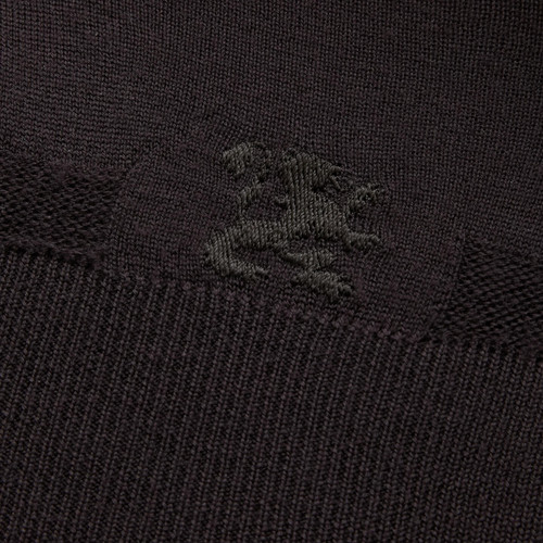 Chocolate “Lion Piquet” zipped polo shirt