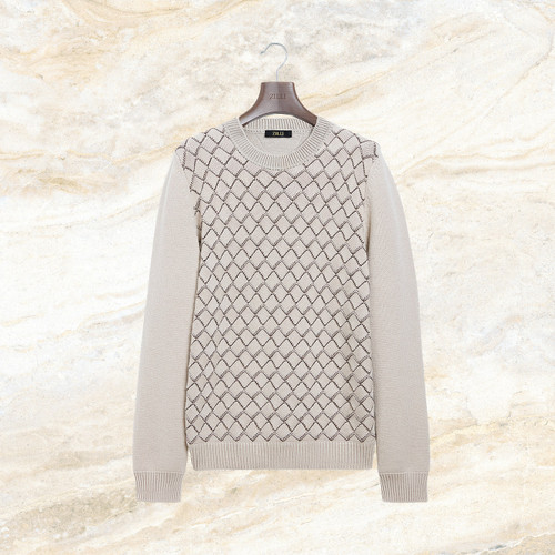 Pale fawn round neck “Tart stitch” sweater Pale fawn round neck “Tart stitch” sweater
