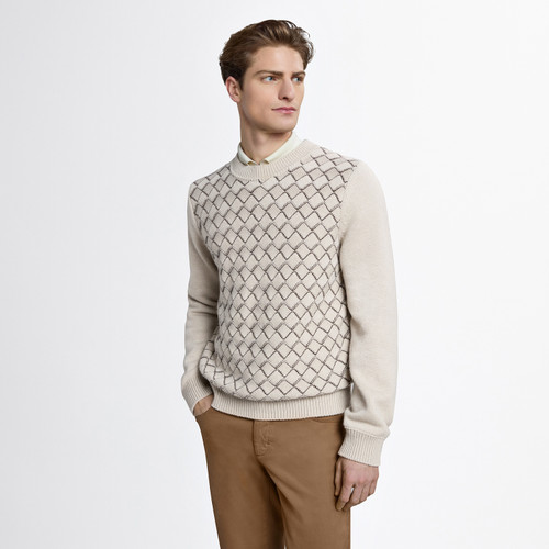 Pale fawn round neck “Tart stitch” sweater Pale fawn round neck “Tart stitch” sweater