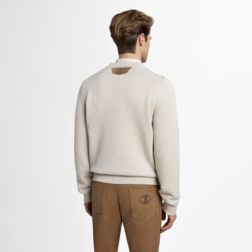 Pale fawn round neck “Tart stitch” sweater