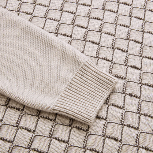 Pale fawn round neck “Tart stitch” sweater