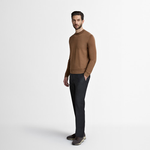 Coffee "Lion Piquet" half-mock neck sweater
