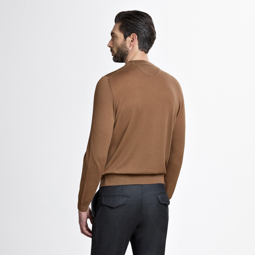 Coffee "Lion Piquet" half-mock neck sweater