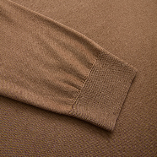 Coffee "Lion Piquet" half-mock neck sweater