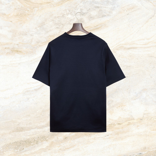 Dark navy round neck T-Shirt, patchwork "ZILLI"