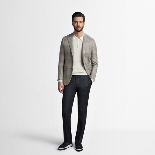 Blond fawn single-breasted “Avignon” jacket
