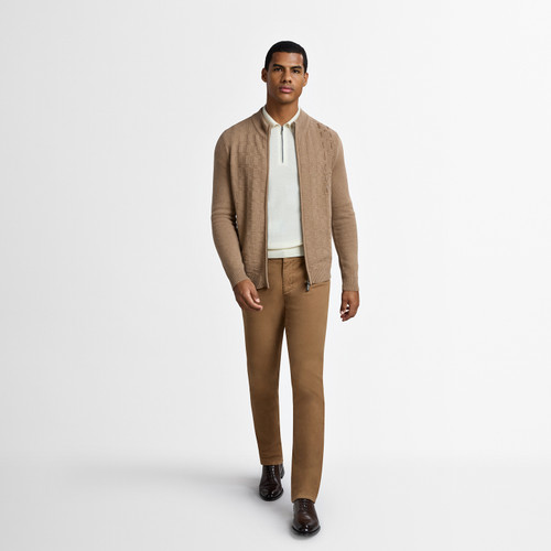 Cappuccino “Leather stitching” zipped cardigan Cappuccino “Leather stitching” zipped cardigan