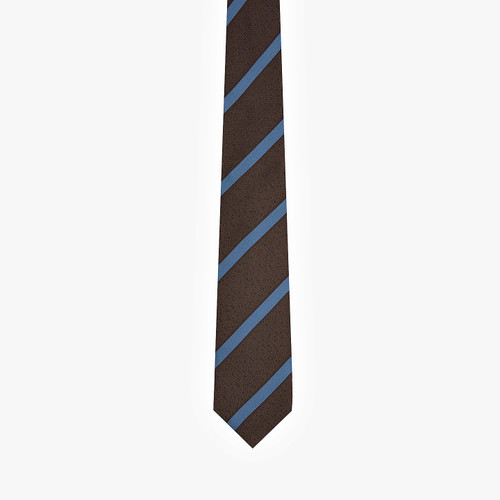 Chocolate "Club" tie, periwinkle striped, 7 cm