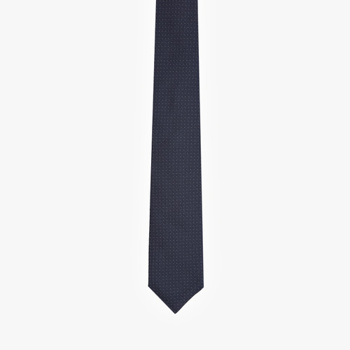Charcoal “Square” tie, geometric weave, 7 cm