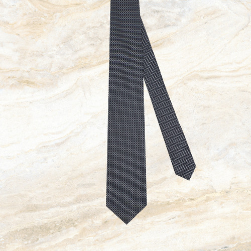 Charcoal "Wider Square” tie, geometric weave, 8 cm Charcoal "Wider Square” tie, geometric weave, 8 cm
