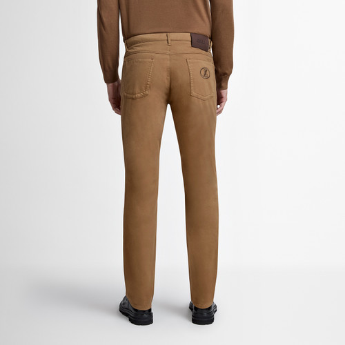 Pantalon "ZILLI & Circle" en tabac brûlé