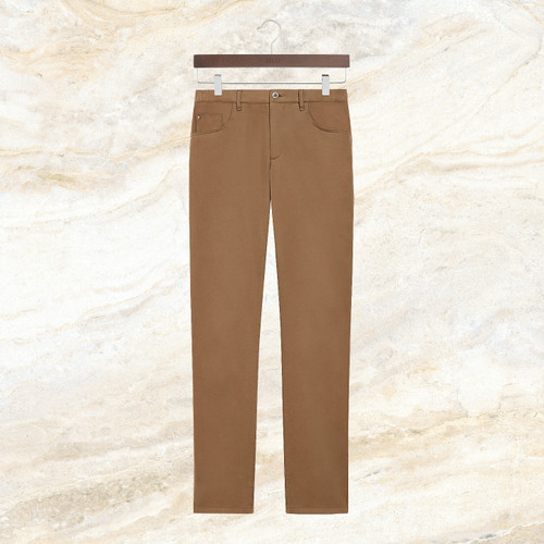 Pantalon "ZILLI & Circle" en tabac brûlé