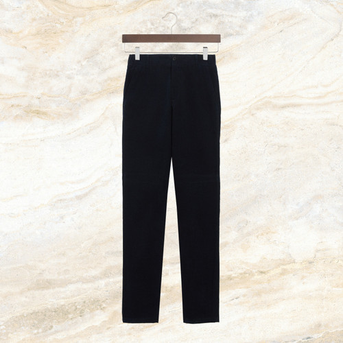 Dark navy solid corduroy trousers