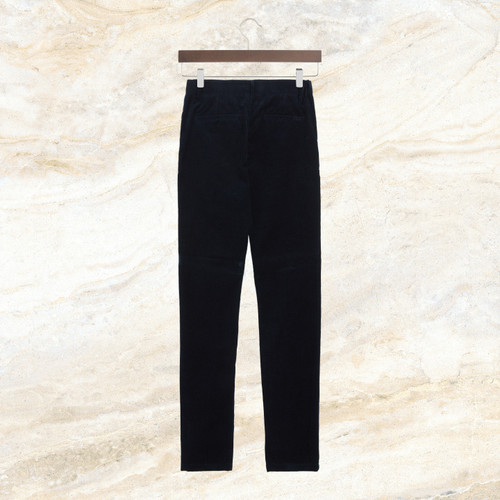 Dark navy solid corduroy trousers Dark navy solid corduroy trousers