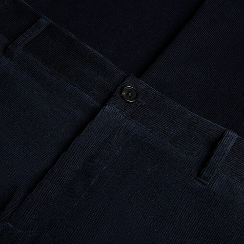 Dark navy solid corduroy trousers Dark navy solid corduroy trousers