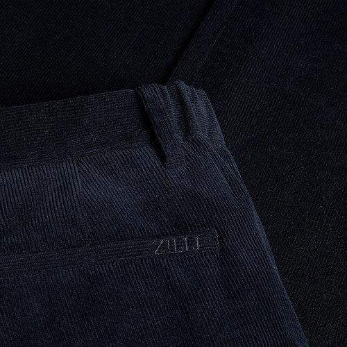 Dark navy solid corduroy trousers