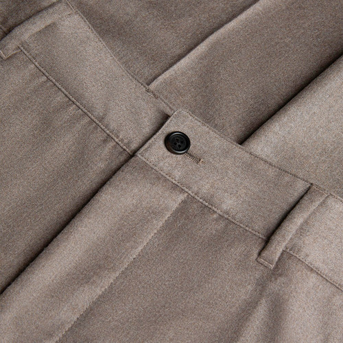 Alpaca “Piping Leather” casual trousers