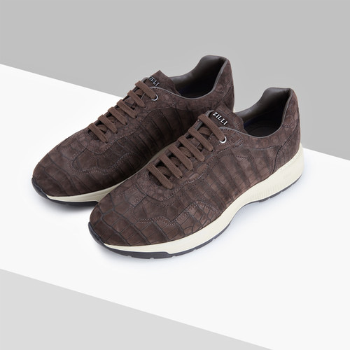 Brown running sneakers