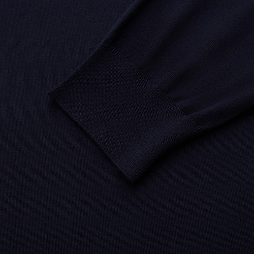 Dark navy  “Lion Piquet” zipped polo shirt
