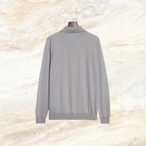 Blond fawn “Unstructured ZILLI” zipped polo shirt