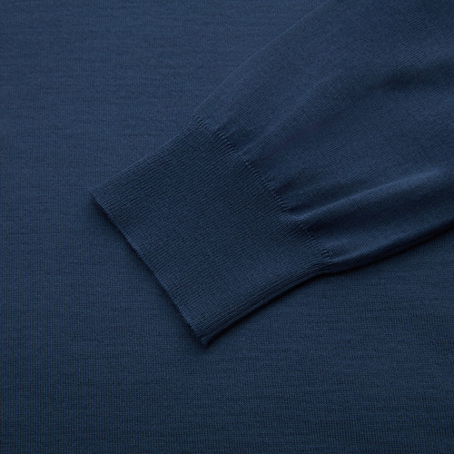 Smoke blue “Unstructured ZILLI” zipped polo shirt