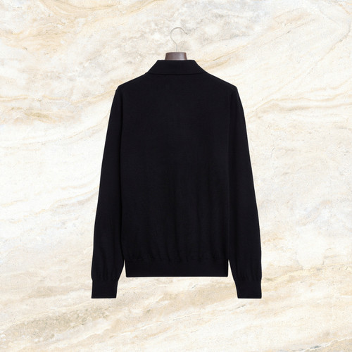 Black “Vanished Argyle” zipped polo shirt