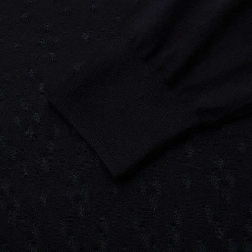 Black “Vanished Argyle” zipped polo shirt