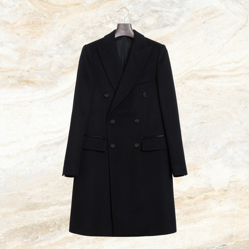 Black double-breasted coat