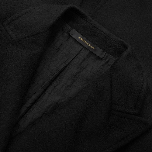 Black double-breasted coat