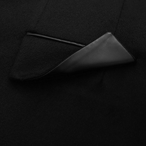 Black double-breasted coat