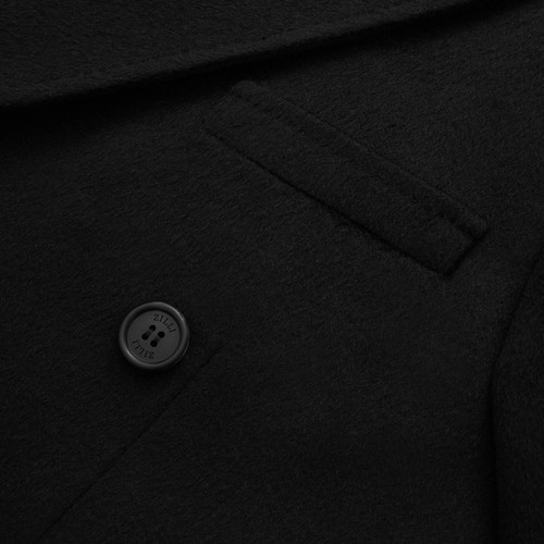 Black double-breasted coat