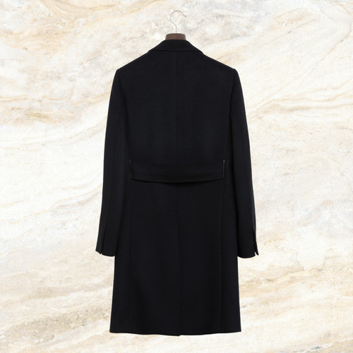 Black double-breasted coat
