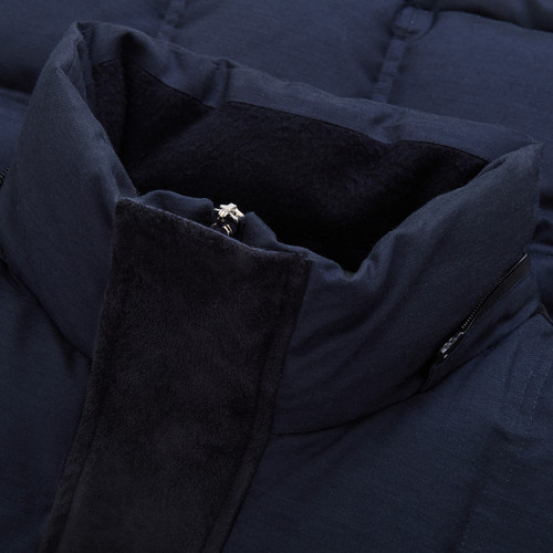 Dark navy “Coupled” down jacket removable hood